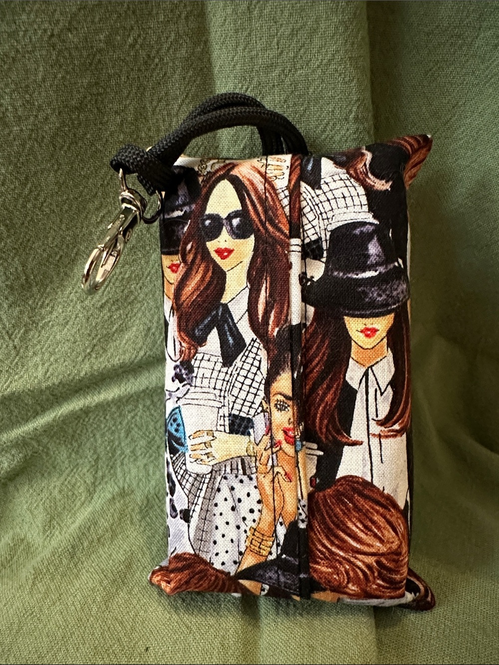Handmade Stylish Printed Tissue Pouch with Clip Design